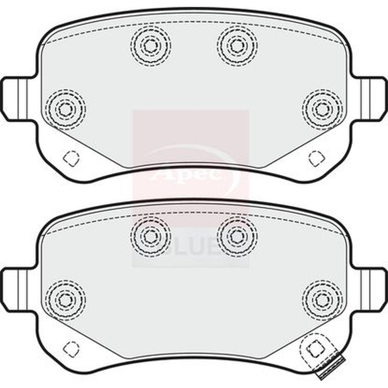 Apec Rear Brake Pad Set fits Chrysler Grand Voyager V 2007-2008 2.8 3.3 3.8