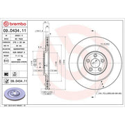 Brembo Rear Brake Internally Vented Discs & Pads fits Jaguar Xk II 2009-2014 5.0