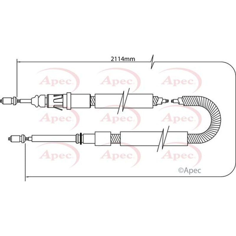 Apec Handbrake Cable Left Rear fits Peugeot 307 2002-2009 1.4 1.6 2.0