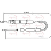 Apec Handbrake Cable Right Rear CAB1344