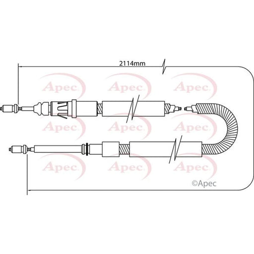 Apec Handbrake Cable Right Rear CAB1344