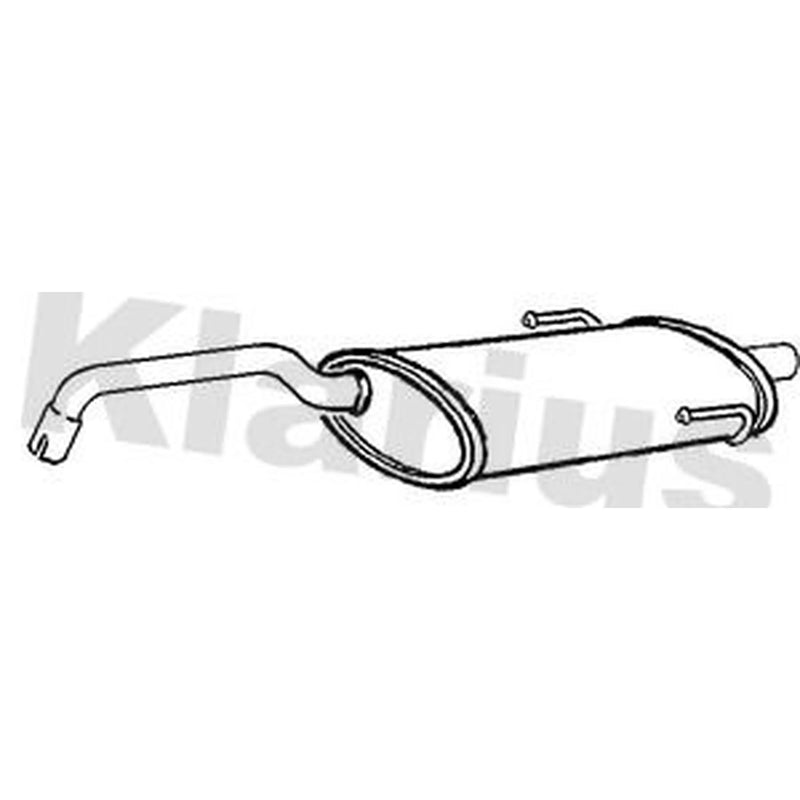 Klarius Box With Tail Pipe Rear fits Fiat Panda 2003 on 1.1 1.2