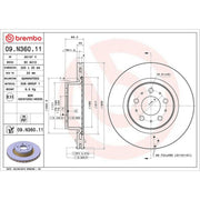 Brembo 2 x Internally Vented Front Brake Discs 09.N360.11-x2