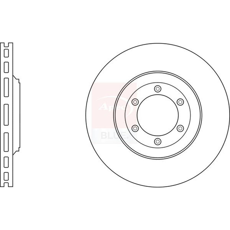 Apec Front Brake Vented Discs & Pads fits Isuzu D-Max II 2012-2022 1.9 2.5