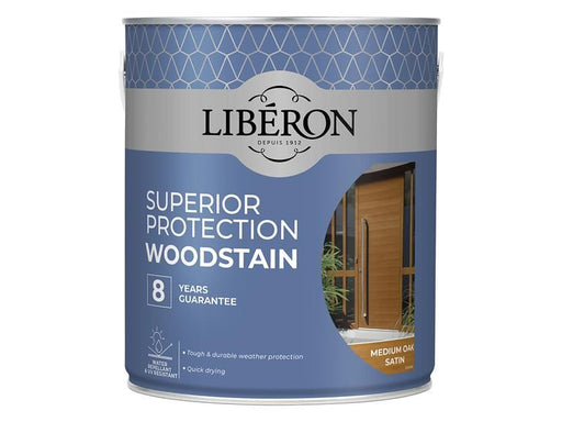 Liberon Superior Protection 8 Year Woodstain Medium Oak Satin 2.5 litre Liberon - Dynamic Drive