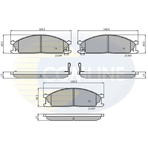 Comline 4 x Front Brake Pad Set fits Ford Maverick 1993-1998 2.4 2.7