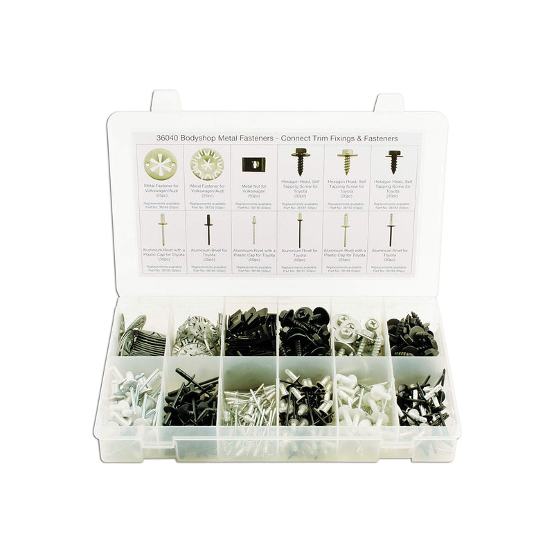 Connect Assorted Bodyshop Metal Fasteners 400pc 36040 Laser - Dynamic Drive