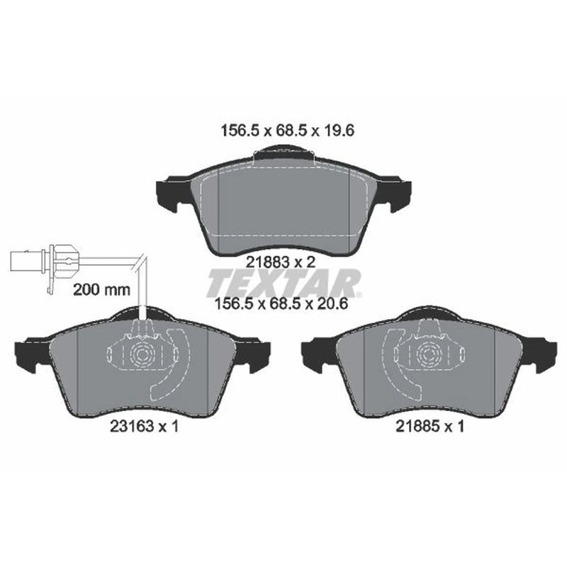 Textar Front Brake Pad Set 2188501