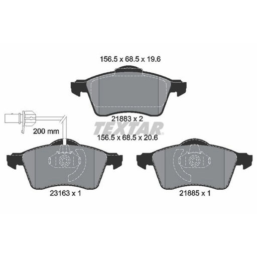 Textar Front Brake Pad Set 2188501