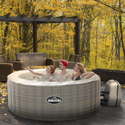 Dellonda 2-4 Person Inflatable Hot Tub Spa with Smart Pump - Rattan Effect Dellonda - Dynamic Drive