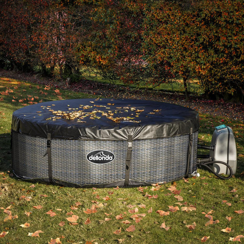 Dellonda 2-4 Person Inflatable Hot Tub Spa with Smart Pump - Rattan Effect Dellonda - Dynamic Drive