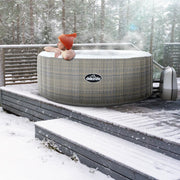 Dellonda 2-4 Person Inflatable Hot Tub Spa with Smart Pump - Rattan Effect Dellonda - Dynamic Drive