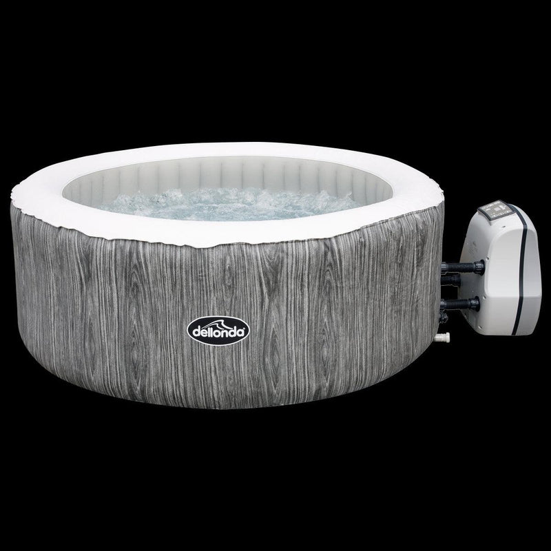Dellonda 2-4 Person Inflatable Hot Tub Spa with Smart Pump - Wood Effect Dellonda - Dynamic Drive