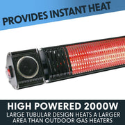 Dellonda 2000W Infrared Outdoor Patio Heater with Speakers Dellonda - Dynamic Drive