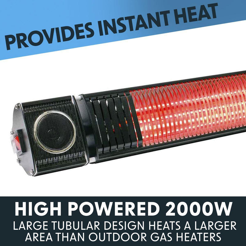 Dellonda 2000W Infrared Outdoor Patio Heater with Speakers Dellonda - Dynamic Drive