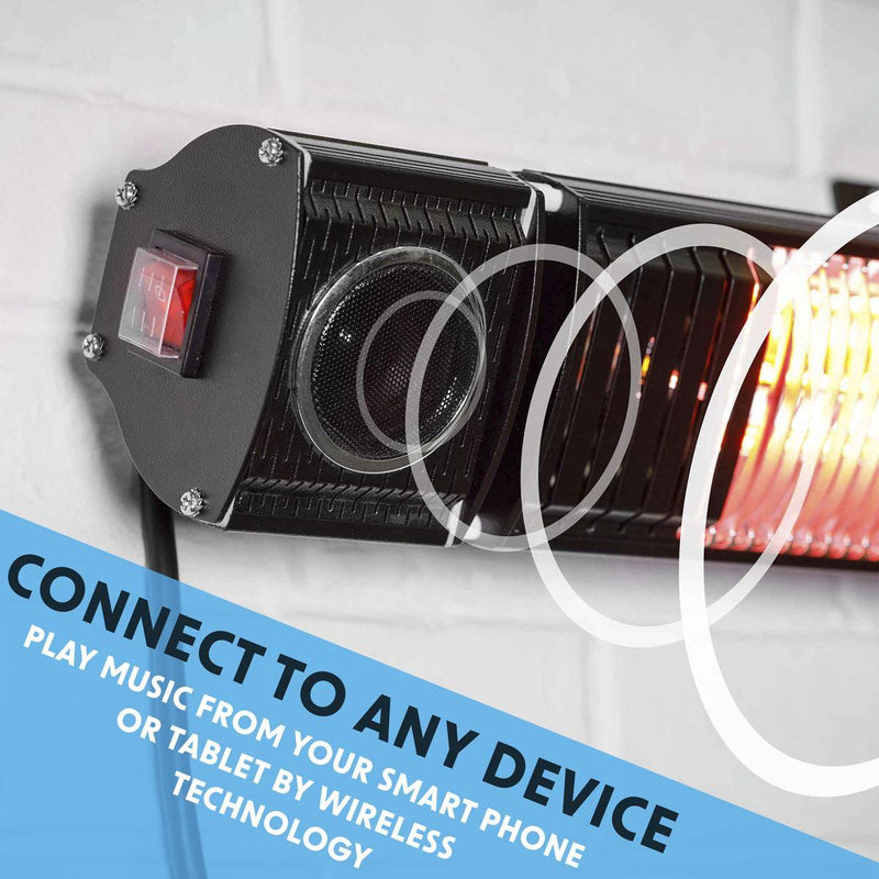 Dellonda 2000W Infrared Outdoor Patio Heater with Speakers Dellonda - Dynamic Drive