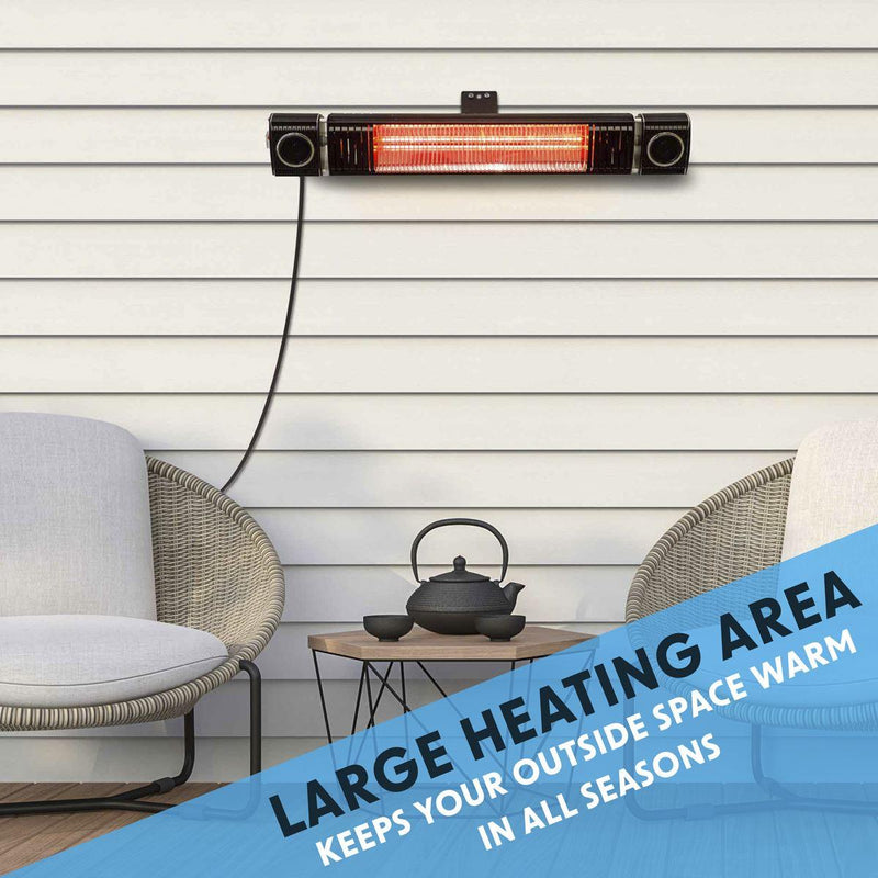 Dellonda 2000W Infrared Outdoor Patio Heater with Speakers Dellonda - Dynamic Drive