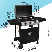 Dellonda 3 Burner Gas BBQ Dellonda - Dynamic Drive