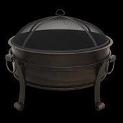 Dellonda 30" Deluxe 2-in-1 Outdoor Fire Pit & Coffee Table Antique Bronze Effect Dellonda - Dynamic Drive