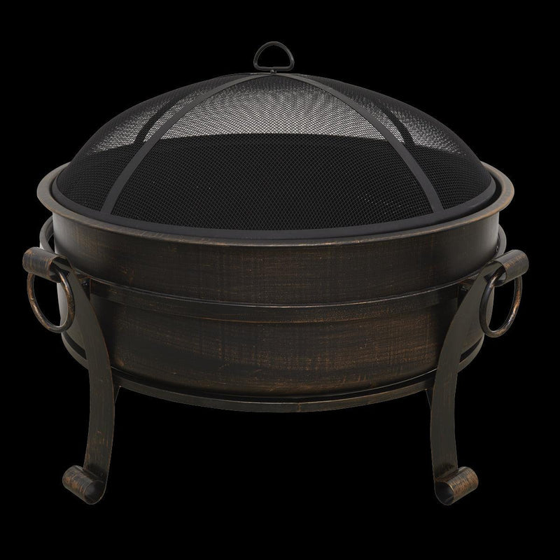 Dellonda 30" Deluxe 2-in-1 Outdoor Fire Pit & Coffee Table Antique Bronze Effect Dellonda - Dynamic Drive