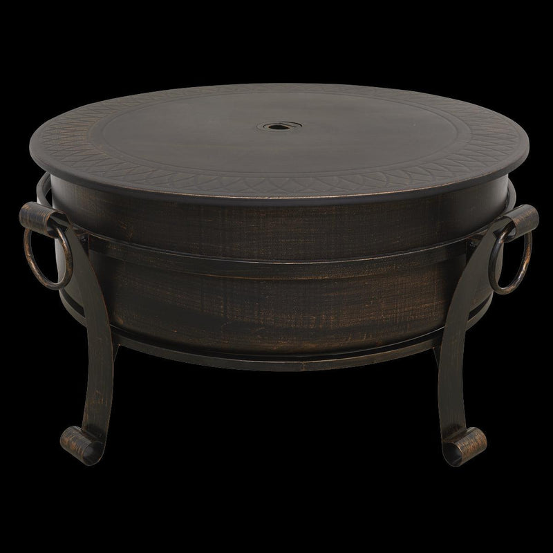 Dellonda 30" Deluxe 2-in-1 Outdoor Fire Pit & Coffee Table Antique Bronze Effect Dellonda - Dynamic Drive