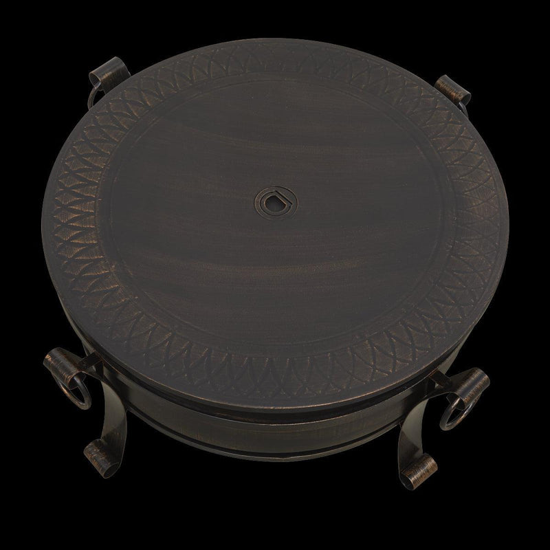 Dellonda 30" Deluxe 2-in-1 Outdoor Fire Pit & Coffee Table Antique Bronze Effect Dellonda - Dynamic Drive