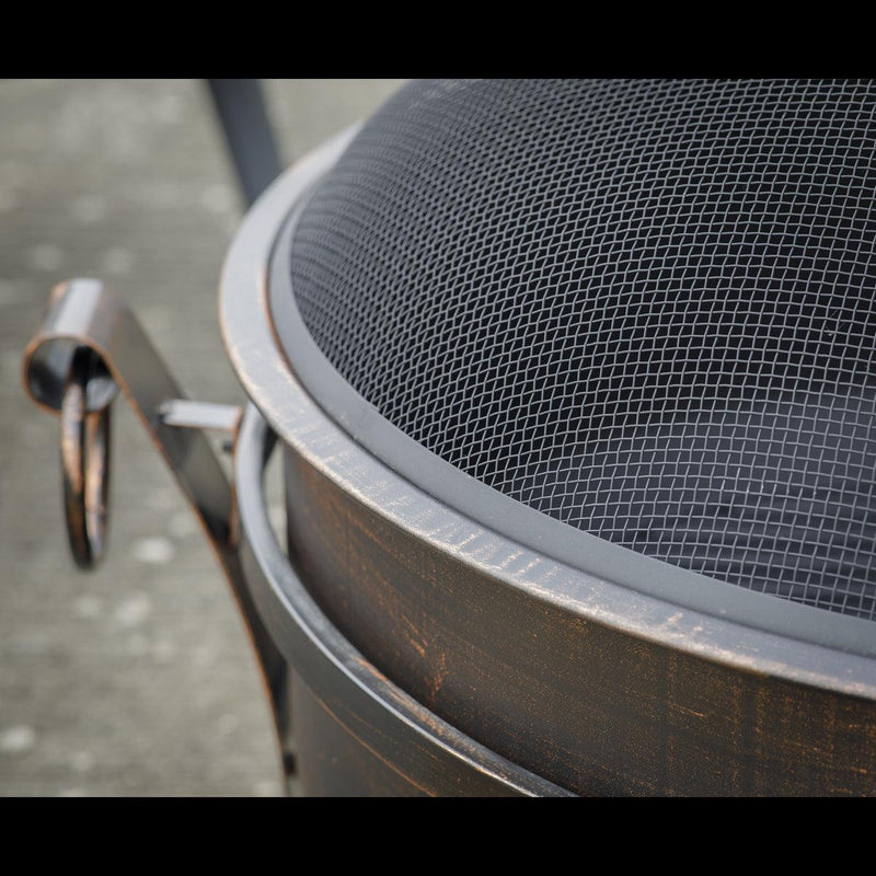 Dellonda 30" Deluxe 2-in-1 Outdoor Fire Pit & Coffee Table Antique Bronze Effect Dellonda - Dynamic Drive