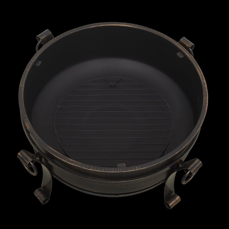 Dellonda 30" Deluxe 2-in-1 Outdoor Fire Pit & Coffee Table Antique Bronze Effect Dellonda - Dynamic Drive