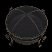 Dellonda 30" Deluxe 2-in-1 Outdoor Fire Pit & Coffee Table Antique Bronze Effect Dellonda - Dynamic Drive