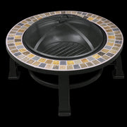 Dellonda 30" Deluxe Traditional Style Fire Pit Outdoor Heater - Slate Dellonda - Dynamic Drive