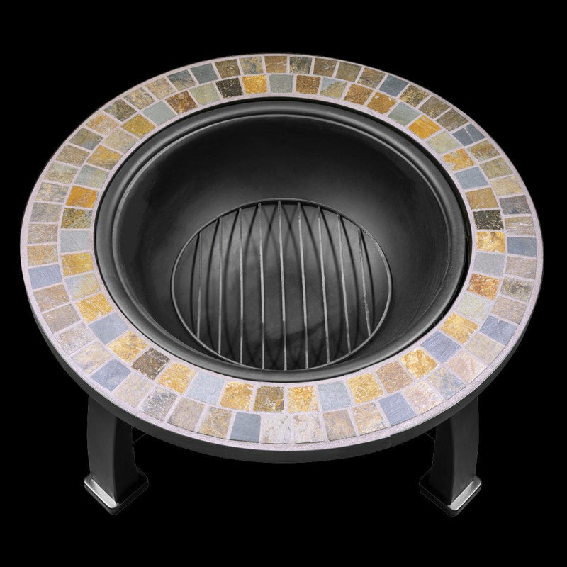 Dellonda 30" Deluxe Traditional Style Fire Pit Outdoor Heater - Slate Dellonda - Dynamic Drive