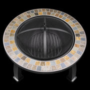 Dellonda 30" Deluxe Traditional Style Fire Pit Outdoor Heater - Slate Dellonda - Dynamic Drive