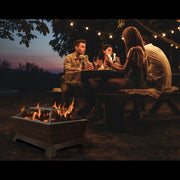 Dellonda 35" Rectangular Outdoor Fire Pit Antique Bronze Effect Dellonda - Dynamic Drive