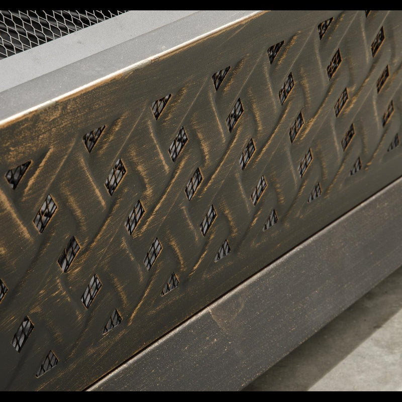 Dellonda 35" Rectangular Outdoor Fire Pit Antique Bronze Effect Dellonda - Dynamic Drive