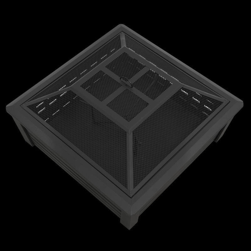 Dellonda 35" Square Outdoor Fire Pit Black Dellonda - Dynamic Drive