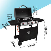 Dellonda 4 Burner Gas BBQ Dellonda - Dynamic Drive