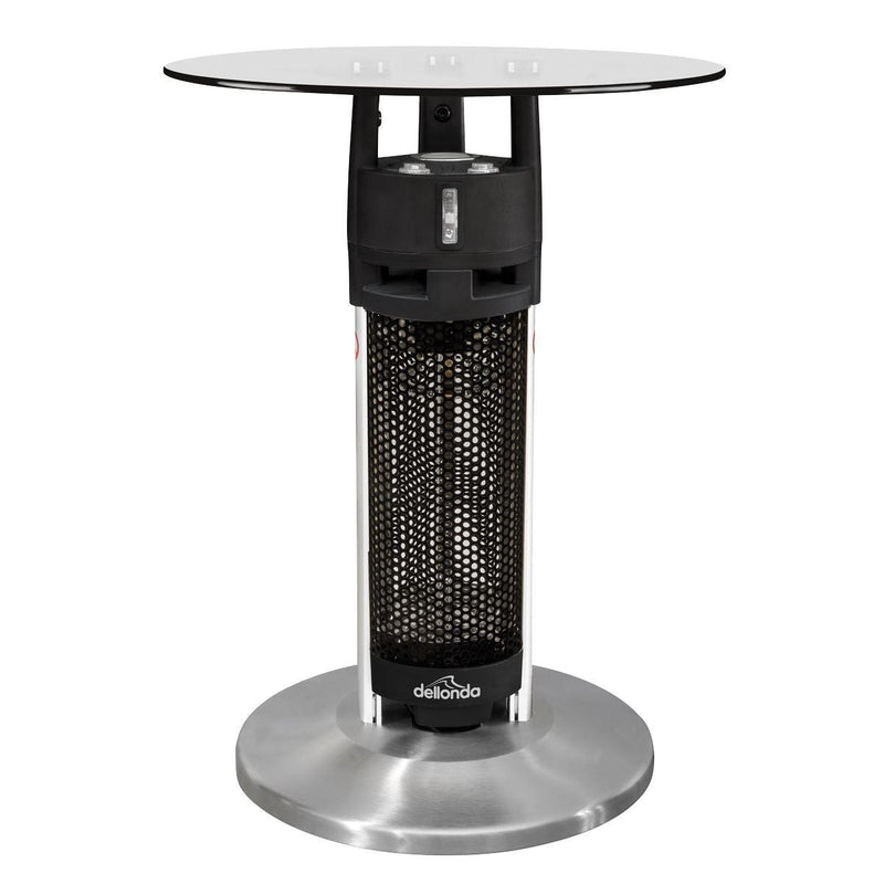 Dellonda Bistro Table with 1200W Heater - Black/Stainless Steel Dellonda - Dynamic Drive