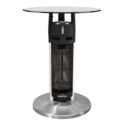 Dellonda Bistro Table with 1200W Heater - Black/Stainless Steel Dellonda - Dynamic Drive