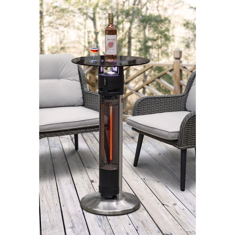 Dellonda Bistro Table with 1600W Heater - Black Stainless Steel Dellonda - Dynamic Drive