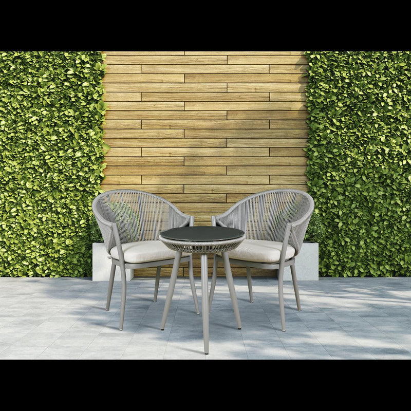 Dellonda Echo 3 Piece Balcony Set with Tempered Glass Top Dellonda - Dynamic Drive