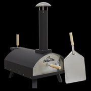 Dellonda Portable Wood-Fired 14" Pizza Oven and Smoking Oven Black/Stainless Steel Dellonda - Dynamic Drive