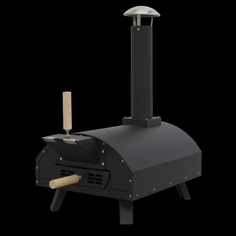 Dellonda Portable Wood-Fired 14" Pizza Oven and Smoking Oven Black/Stainless Steel Dellonda - Dynamic Drive