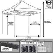 Dellonda Premium 3 x 3m Pop-Up Gazebo - Beige Dellonda - Dynamic Drive