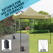Dellonda Premium 3 x 3m Pop-Up Gazebo - Beige Dellonda - Dynamic Drive