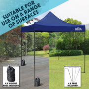 Dellonda Premium 3 x 3m Pop-Up Gazebo - Blue Dellonda - Dynamic Drive