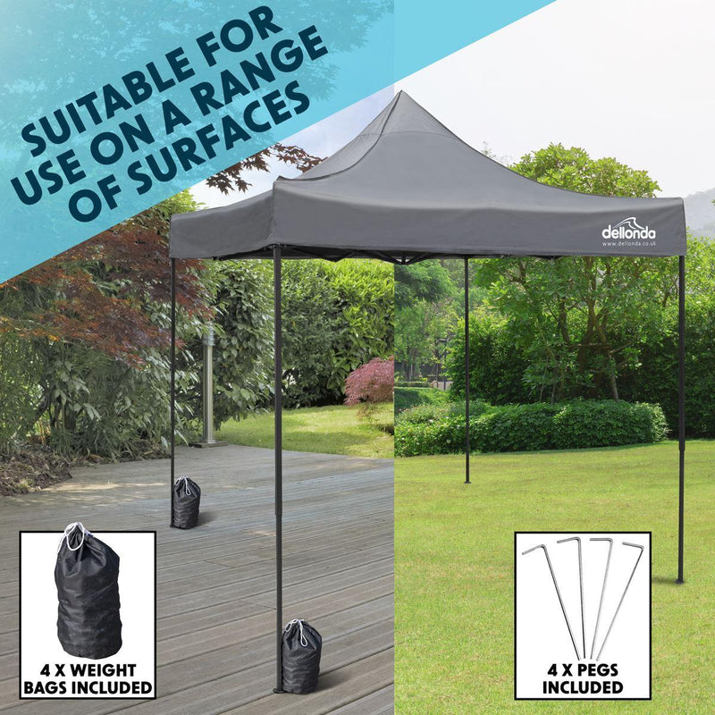 Dellonda Premium 3 x 3m Pop-Up Gazebo - Grey Dellonda - Dynamic Drive
