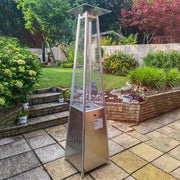 Dellonda Pyramid Gas Patio Heater 13kW Commercial Garden Use Stainless Steel Dellonda - Dynamic Drive