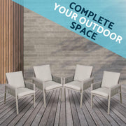 Dellonda Set of 4 Fusion Garden/Patio Aluminium Dining Chairs with Armrests - Light Grey Dellonda - Dynamic Drive