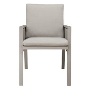 Dellonda Set of 4 Fusion Garden/Patio Aluminium Dining Chairs with Armrests - Light Grey Dellonda - Dynamic Drive