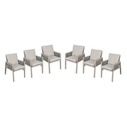 Dellonda Set of 6 Fusion Garden/Patio Dining Chairs with Armrests - Light Grey Dellonda - Dynamic Drive